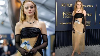 Joey King’s Stunning Black-and-Beige Floral Givenchy Dress Steals the Show at SAG Awards 2024 (View Pics)